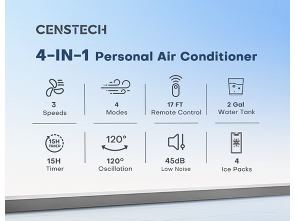 CENSTECH DL3 Windowless Air Conditioner, Swamp Cooler