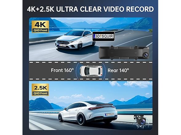 4K Rear View Mirror Camera | 12"