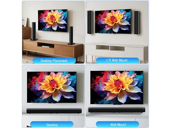 FHNFHN Sound Bar for Smart TV, 100W