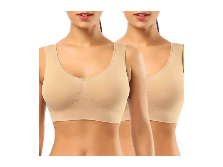 2 Pack Sports Bras With Removable Pads