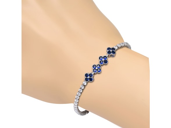 CZ Blossom Accent Tennis Bracelet