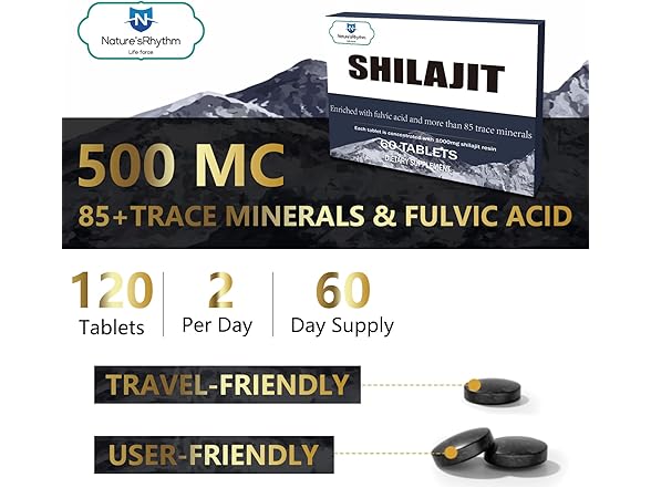 Maximum Potency Pure Shilajit Tablets for Men