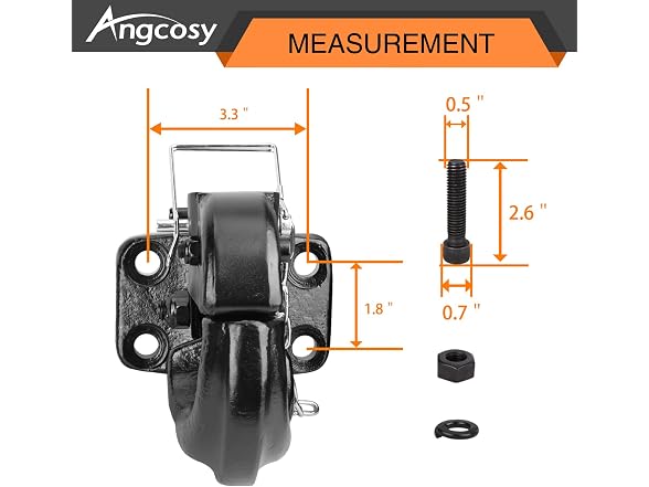 ANGCOSY 30-Ton Pintle Hook Trailer Hitches lbs