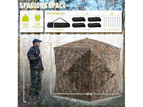 Double Open Door HUNTSEN Hunting Blind