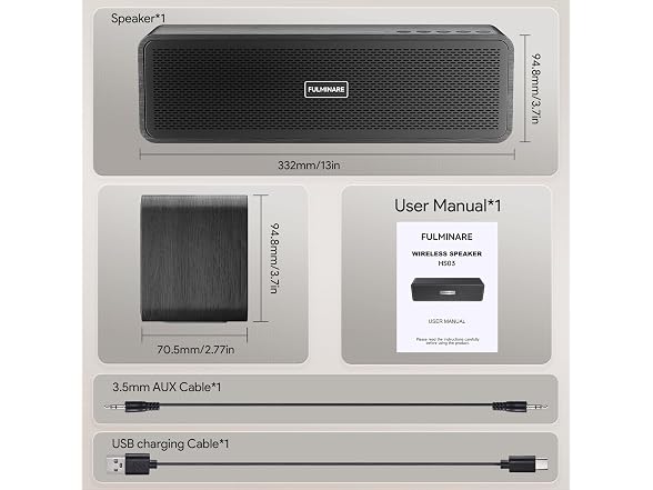 FULMINARE Portable Bluetooth Speaker