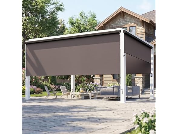 FansaFurn Integrated Outdoor Roller Shades 8'W x 8'H