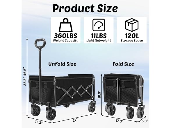 TOKXTIK BC2722026083651 Wagon Cart