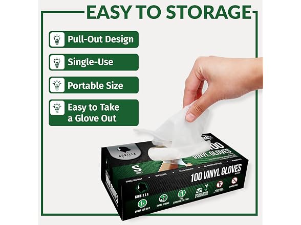 GORILLA SUPPLY Disposable Heavy Duty Vinyl Med