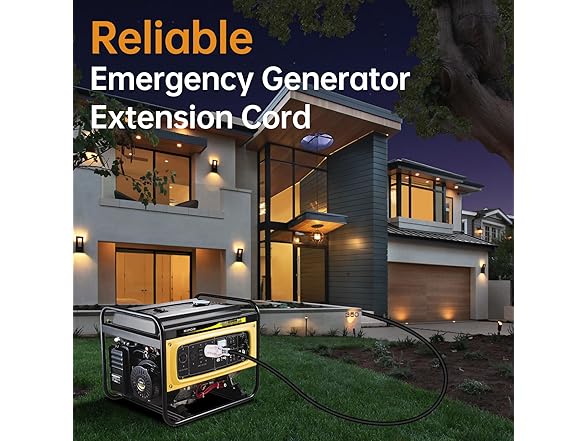 MaxWorks 51117 25 Ft Generator Extension Cord 30 Amp, 4-Prong