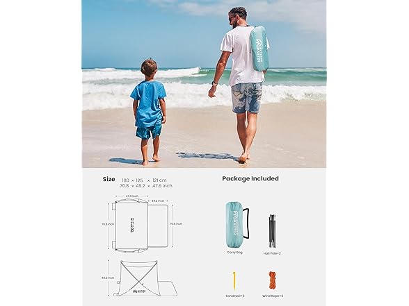 OutdoorMaster Beach Tent for 3-4 Person