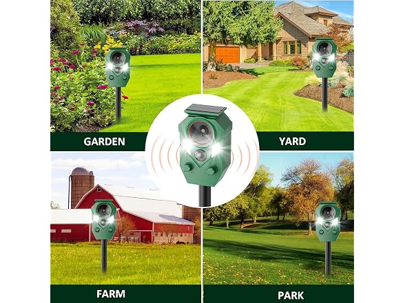 Balkene Home 4 Pack Solar Ultrasonic Animal Repeller