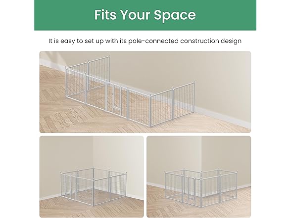 HealSmart Dog Playpen, 24"H, 8 Panels