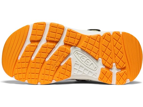 KEEN Unisex-Child Motozoa Breathable Comfortable Easy On Quick Dry Athletic Sandals, Forest Night/Bright Marigold, 8