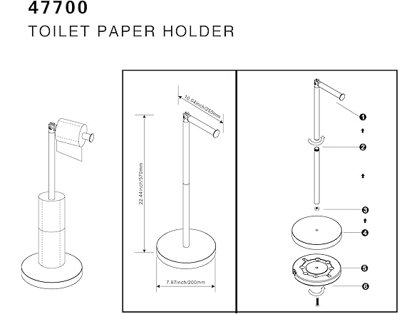 Free Standing Toilet Paper Holder Stand
