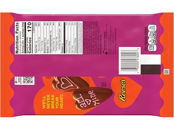 Reeses PB Hearts Valentines 1.2oz 6ct