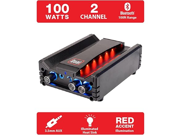 Dual Electronics DBTMA100 Black Micro 2 Channel Class-D Amplifier