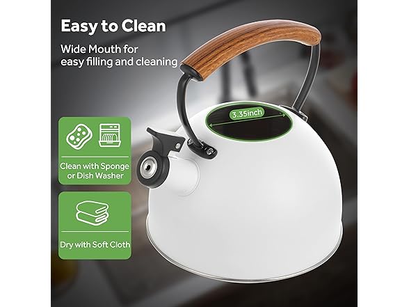 YSSOA Whistling Stovetop Tea Kettle, 3.17 Quart