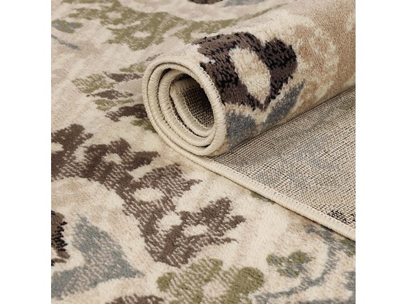 Superior Rustic Floral Damask Washable Indoor Area Rug, 2'7"x6'