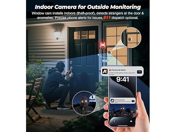 Gyliziex 4MP 2K Window Security Camera