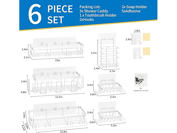 DTUQYX Shower Caddy 9 Pack