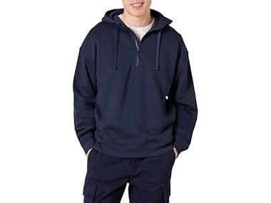 $10.99, Was $29.90, 63% Off! Amazon Essentials Men Quarter-zip Hoodie dealfomo
