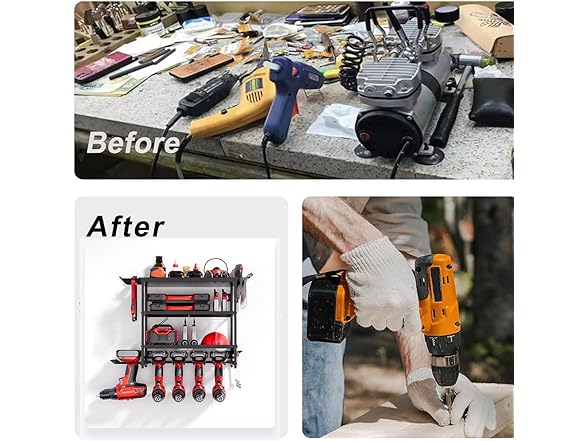 Dixiao 4 Layer Wall Mount Power Tool Organizer