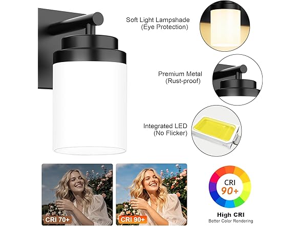 Modern LED 4-Light Bathroom Light Fixture