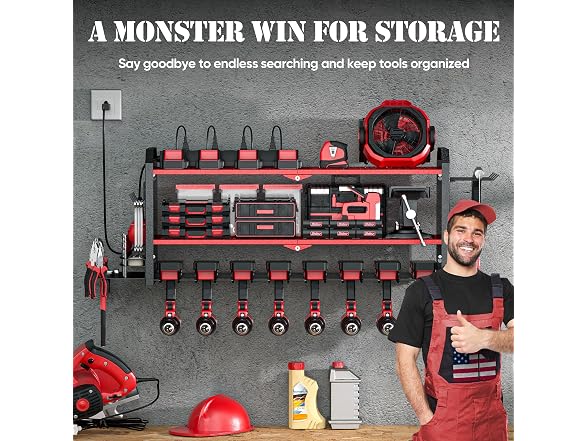 Power Tool Organizer with Charging Station 
