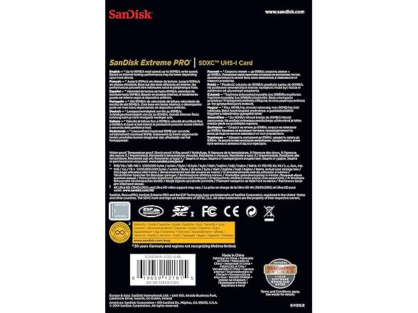 SanDisk 512GB Extreme PRO SDXC UHS-I Card