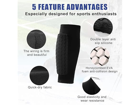UNOSHOW Soccer Shin Guards w/ Sleeve