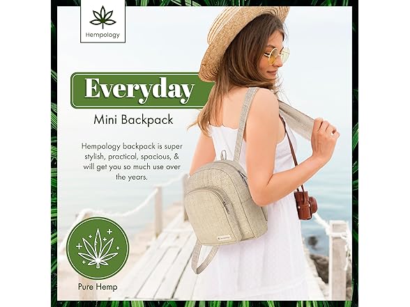 HEMPOLOGY HEMP Mini Backpack Beige
