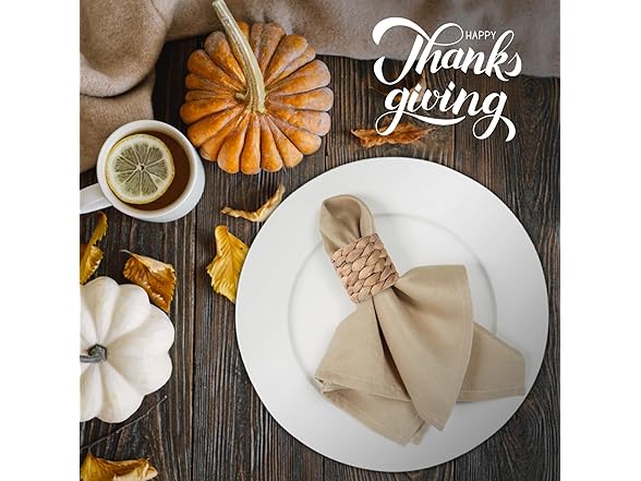 WOHIWO Napkin Rings Set of 12