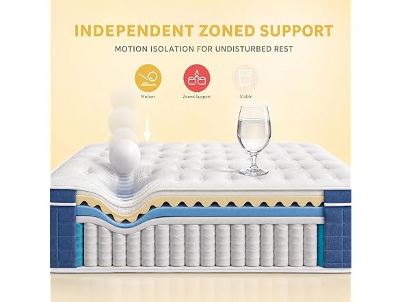 UNZIPE 12 Inch King Size Hybrid Mattress, Medium Firm