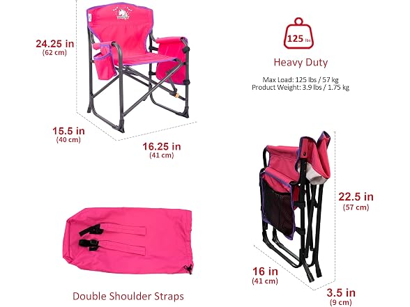 SUNNYFEEL Pink Kids Folding Camping Chair