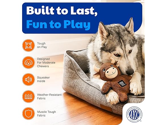 American Kennel Club Plush Dog Toy Bull