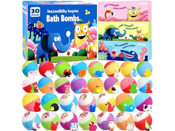 YoYokay Kids Bath Bombs with Toys Inside