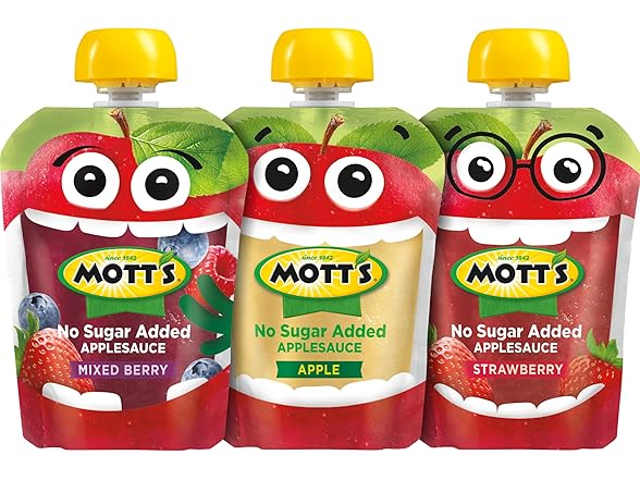 20PK Mott's No Sugar Added Applesauce 3 Flavor Variety