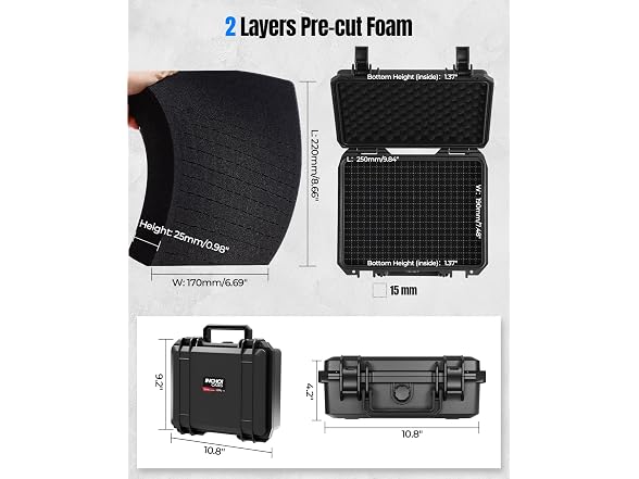 Waterproof Pistol Case 1-2 Guns
