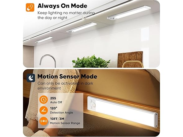 Under Cabinet Lights, LED Battery Operated, 3Pack