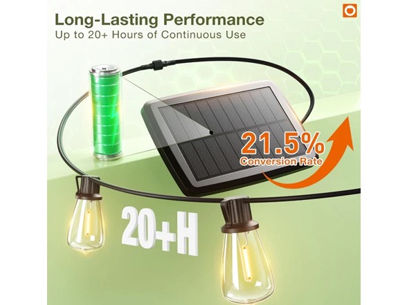 Hakol 54FT(48+6) Solar String Lights Outdoor - Gallery 3