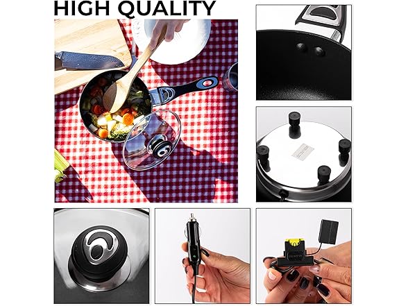 Zone Tech CT0007 12V SaucePan with Glass Lid 