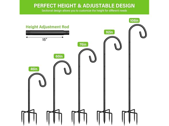 Gientan Bird Shepherds Hooks for Outdoor