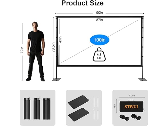 Projector Screen with Stand | 100in