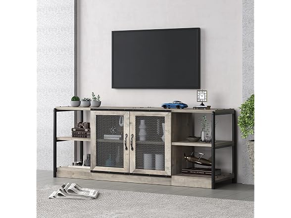 IDEALHOUSE Farmhouse TV Stand 65 Mesh