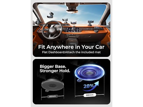 LISEN Suction Phone Mount for Car