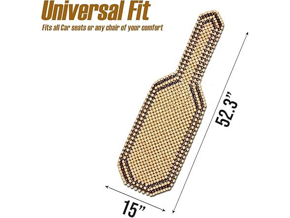 Zone Tech SE0033 Wood Beaded Seat Cushion 2-Pack Natural