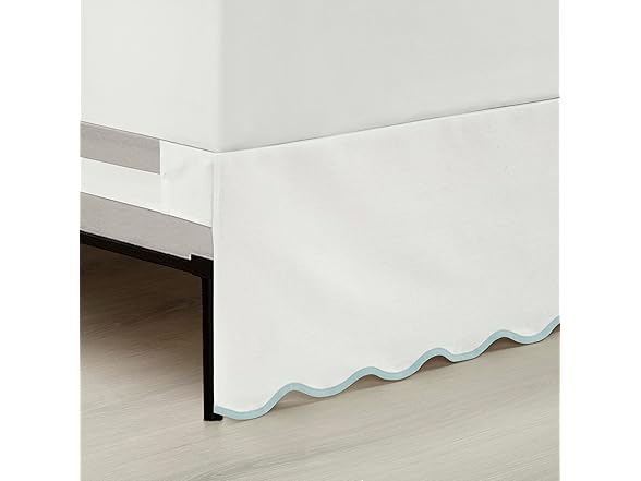 Lush Decor Coastal Chic Scallop Edge Linen Bed Skirt