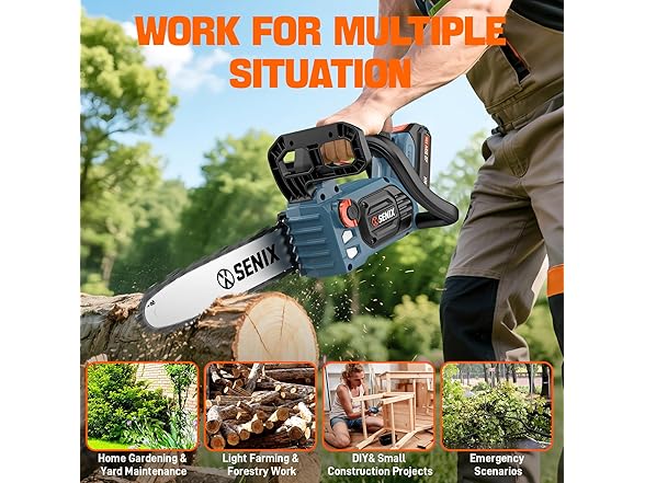 1.2 HP 10" SENIX Cordeless Chainsaw 