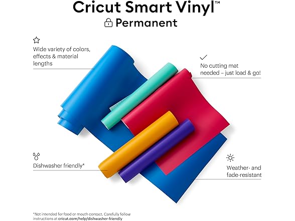 Cricut Smart Permanent Vinyl, Orange, 3-Pk