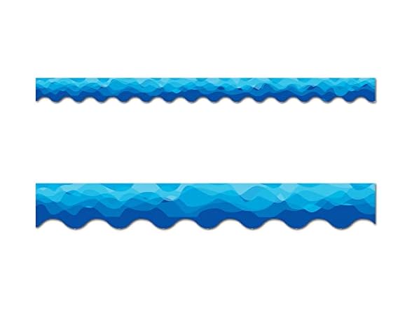 CTP Waves of Blue Wavy EZ Border for Classroom Border